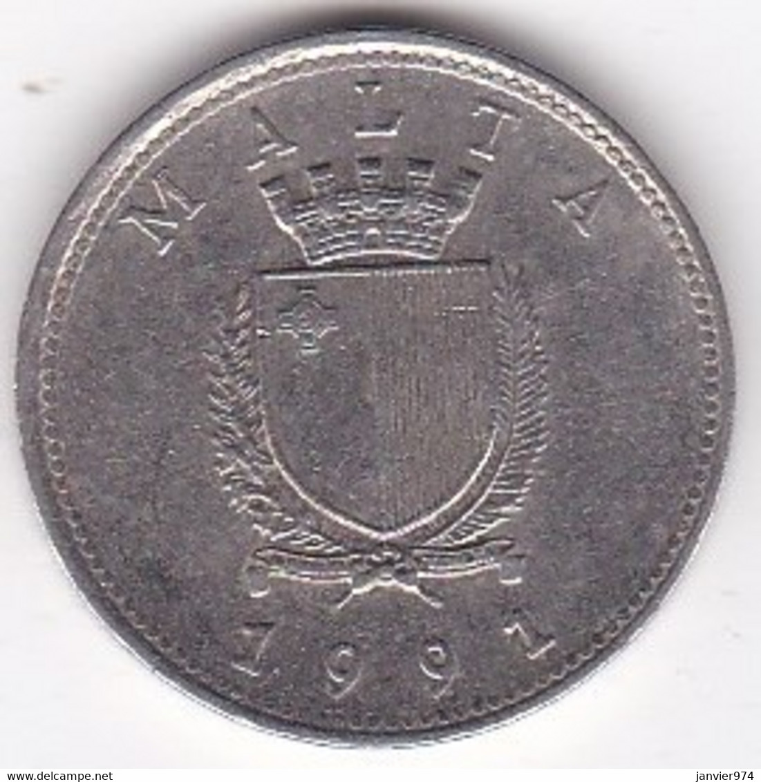 Malte 10 Cents 1991 , Cupronickel, KM# 96 - Malte
