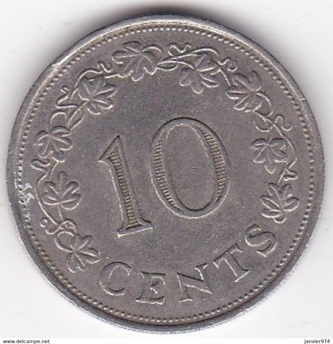 Malte 10 Cents 1972 , Cupronickel, KM# 11 - Malte