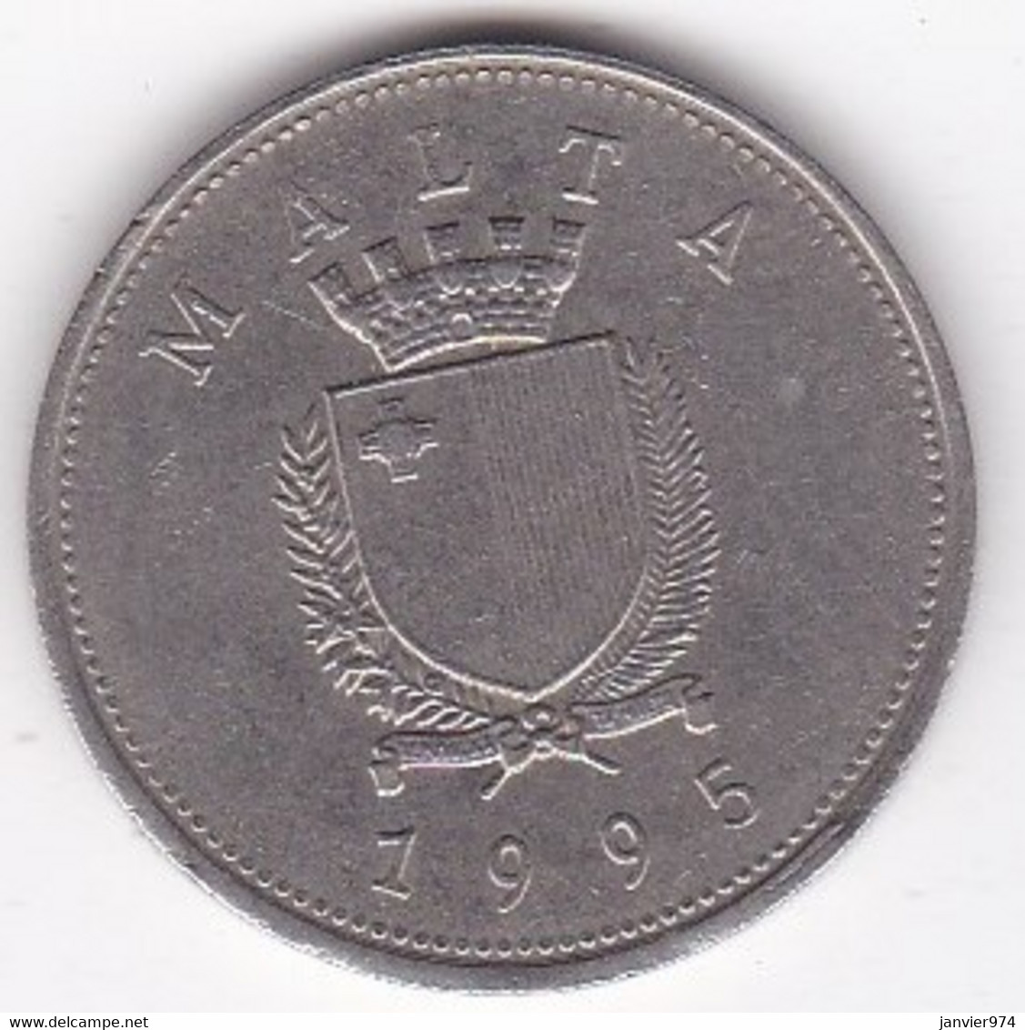 Malte 25 Cents 1995 , Cupronickel, KM# 97 - Malta