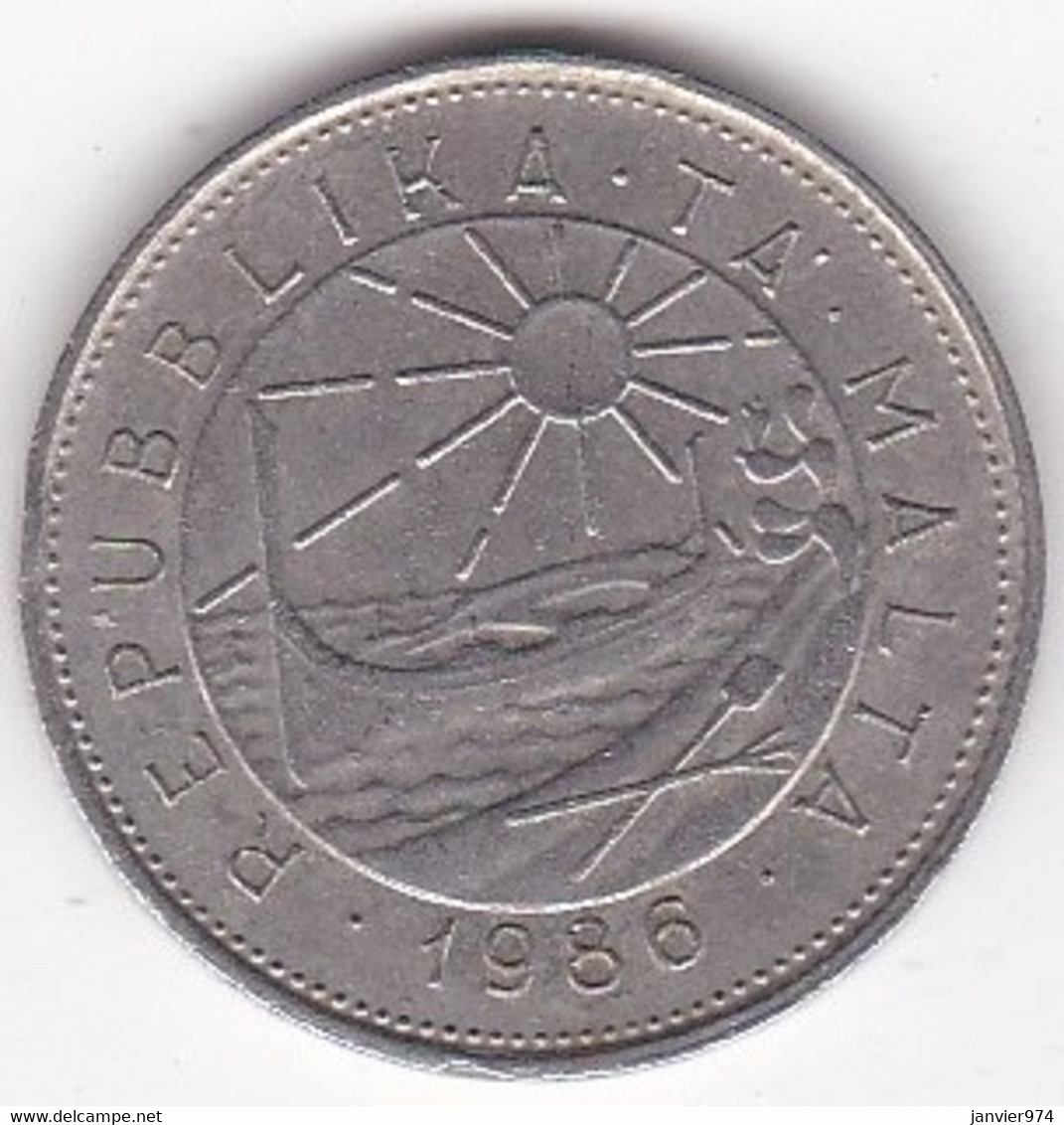 Malte 25 Cents 1986 , Cupronickel, KM# 80 - Malta