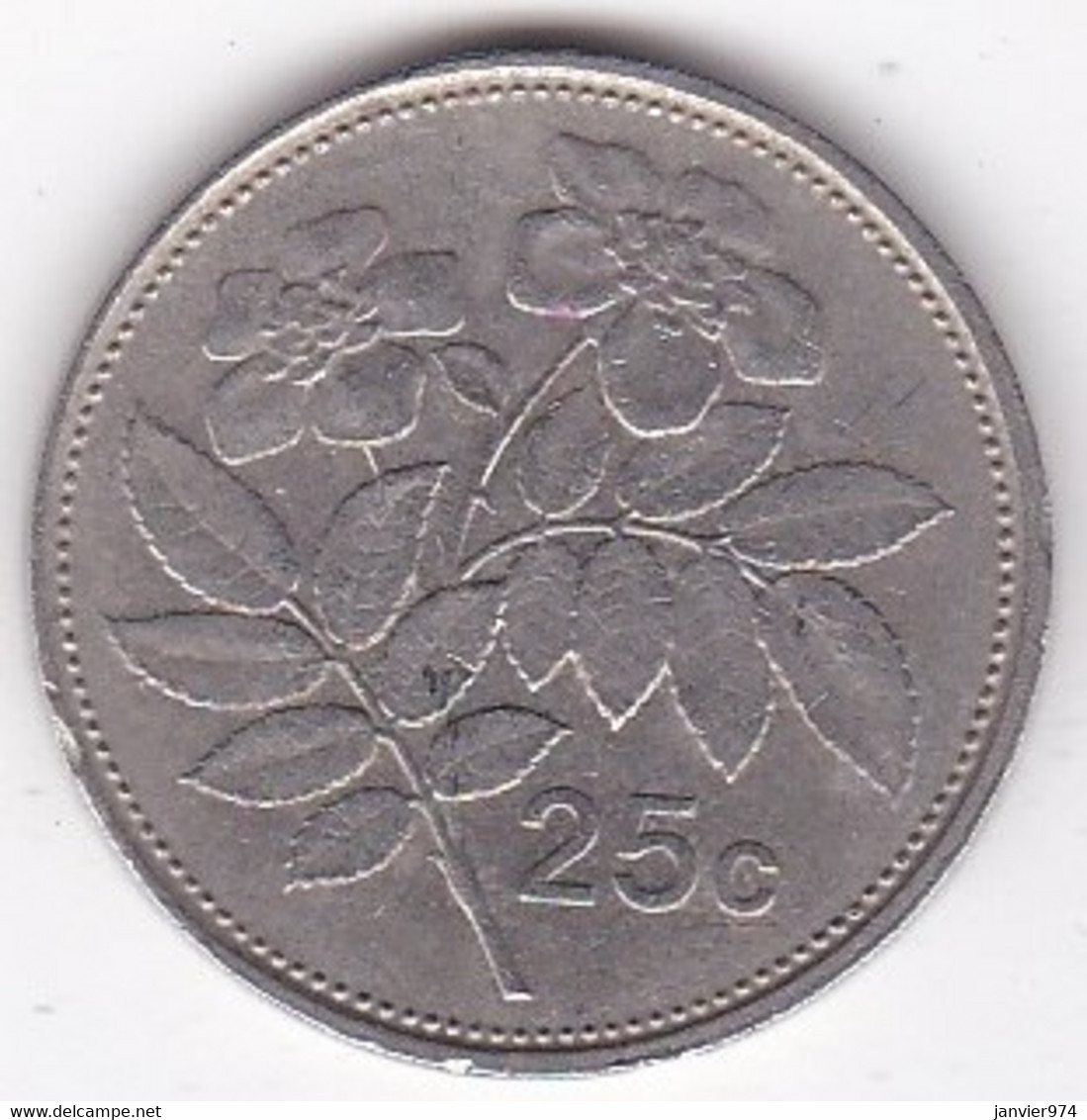 Malte 25 Cents 1986 , Cupronickel, KM# 80 - Malte