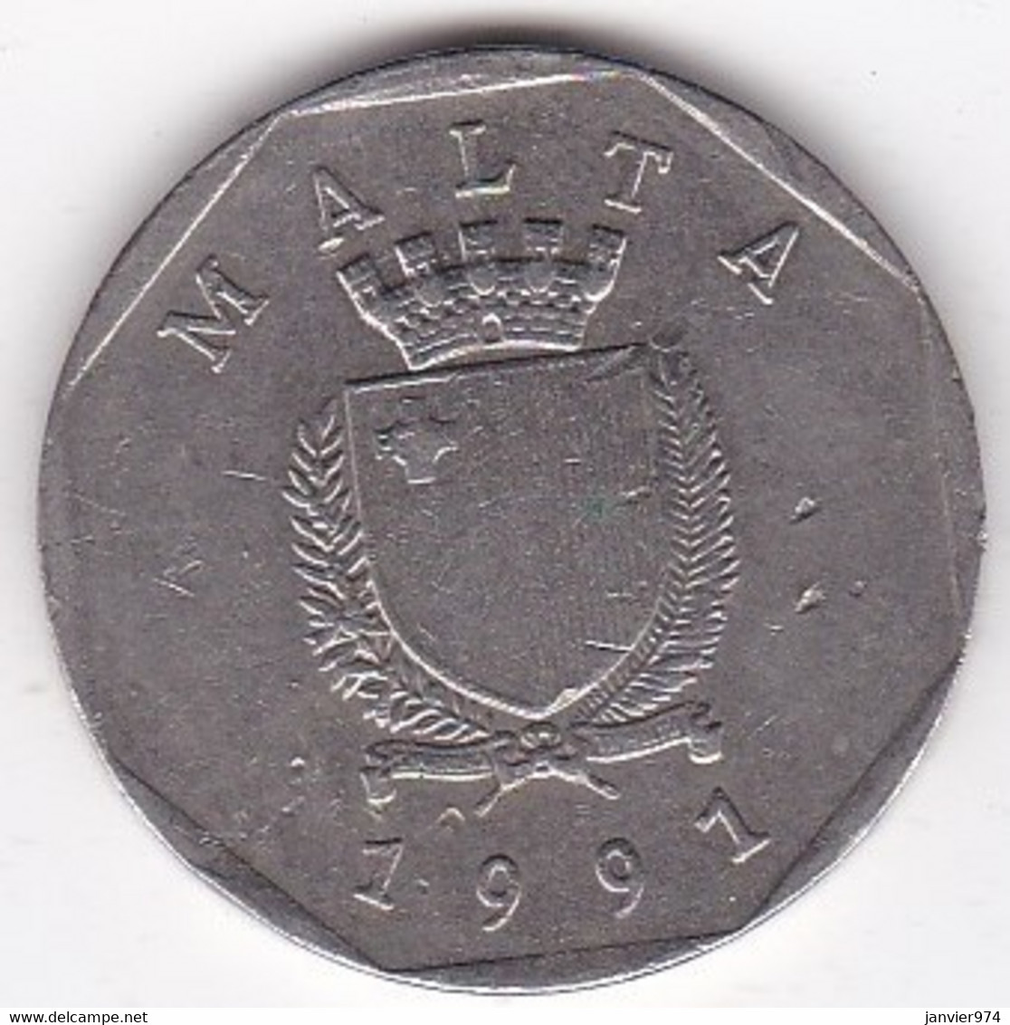 Malte 50 Cents 1991 , Position B, Cupronickel, KM# 98 - Malta