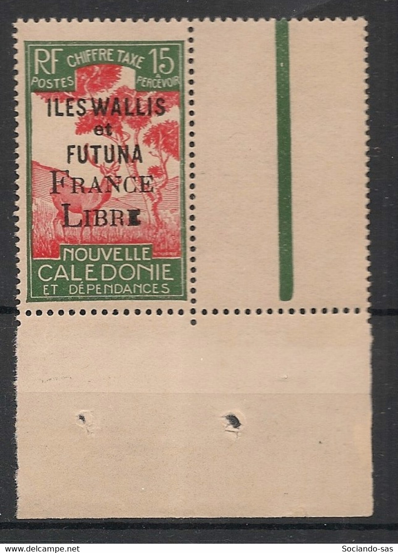 WALLIS ET FUTUNA - 1943 - Taxe TT N°Yv. 28a - France Libre 15c - VARIETE E Gras - Neuf GC** / MNH / Postfrisch - Timbres-taxe