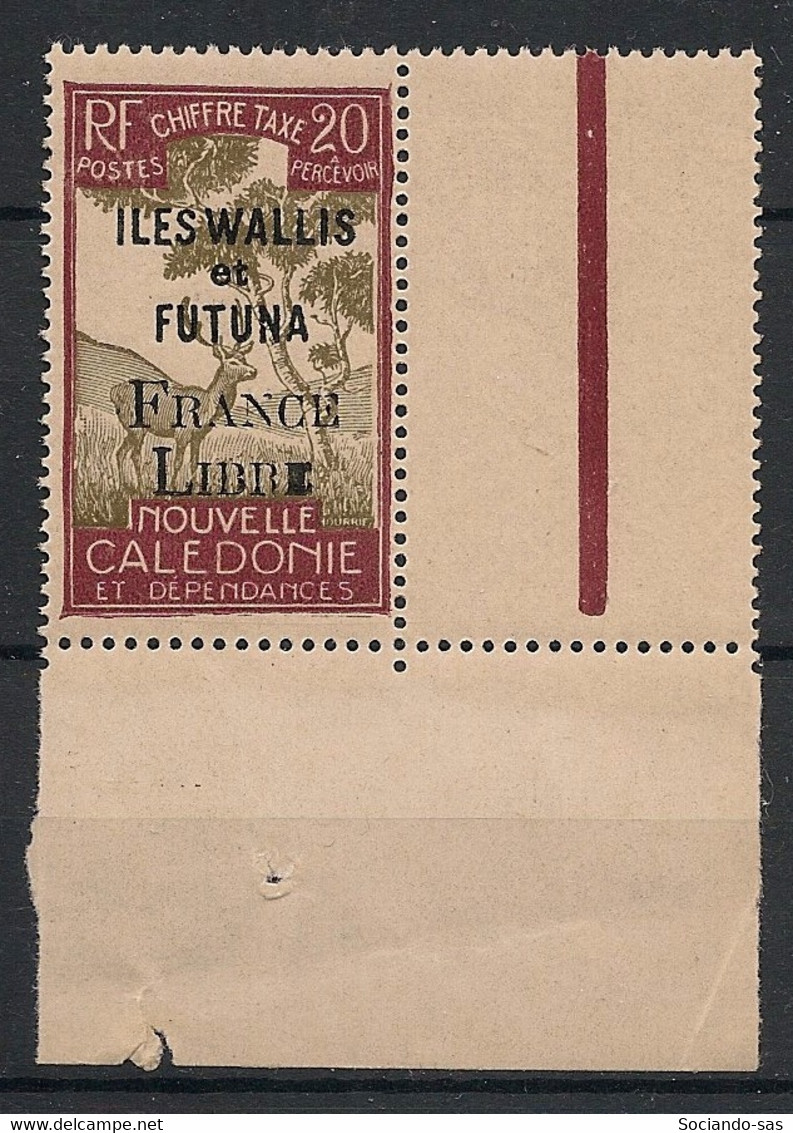 WALLIS ET FUTUNA - 1943 - Taxe TT N°Yv. 29a - France Libre 20c - VARIETE E Gras - Neuf GC** / MNH / Postfrisch - Postage Due