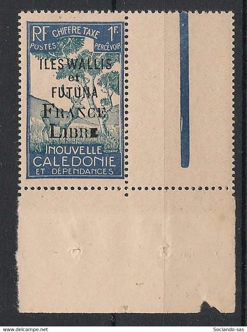 WALLIS ET FUTUNA - 1943 - Taxe TT N°Yv. 34a - France Libre 1f - VARIETE E Gras - Neuf GC** / MNH / Postfrisch - Postage Due