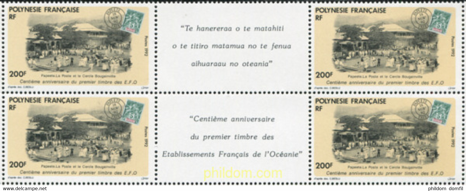 373073 MNH POLINESIA FRANCESA 1992 CENTENARIO DEL PRIMER SELLO DE EFO - Gebraucht