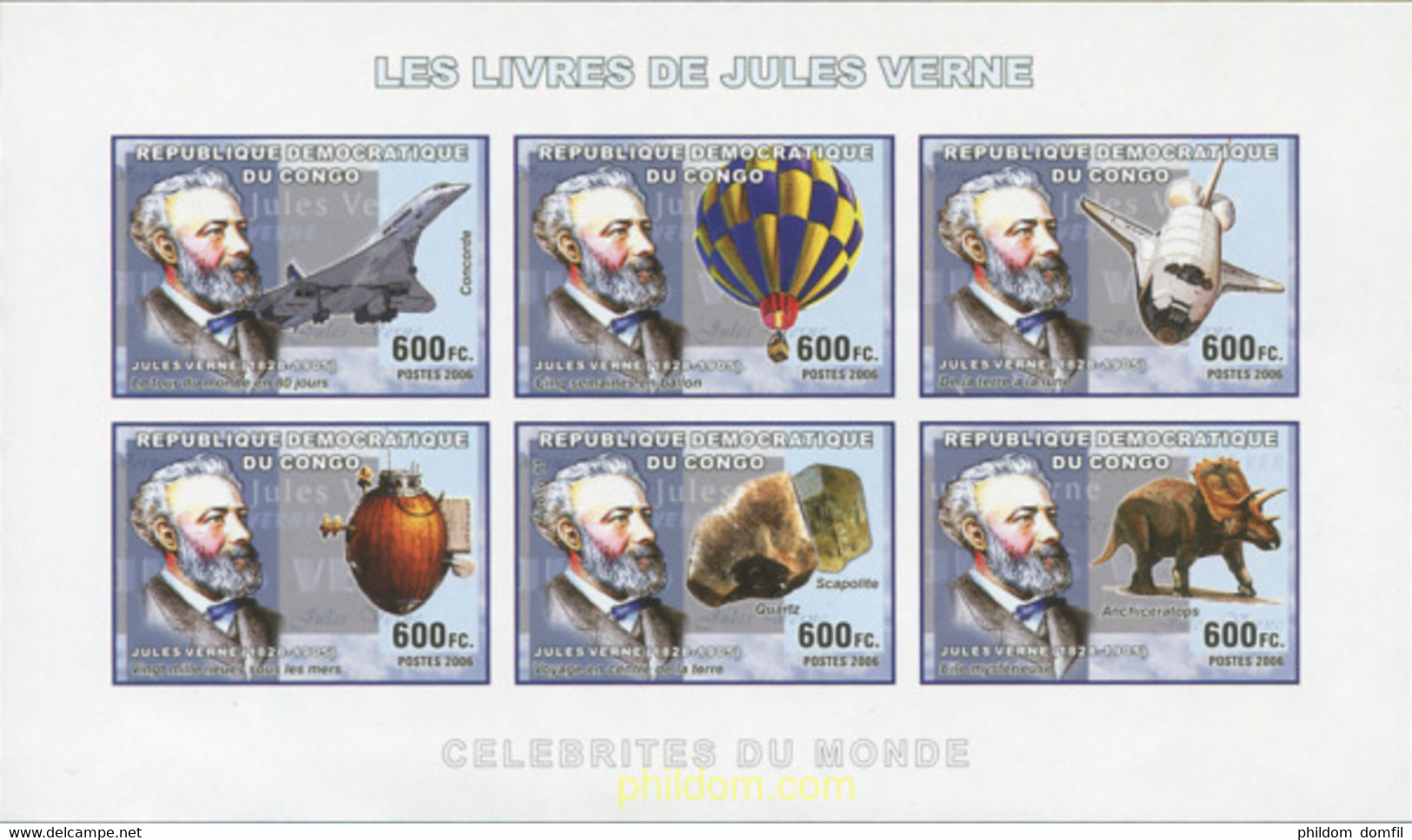 590093 MNH CONGO. República Democrática 2006 JULIO VERNE - Usados