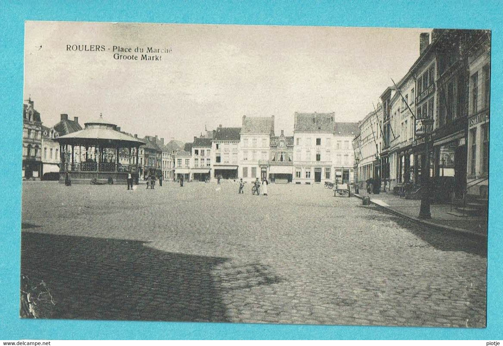 * Roeselare - Roulers (West Vlaanderen) * (SAIA, Bibliothèques Des Gares) Grand'Place, Grote Markt, Kiosque, Kiosk - Roeselare