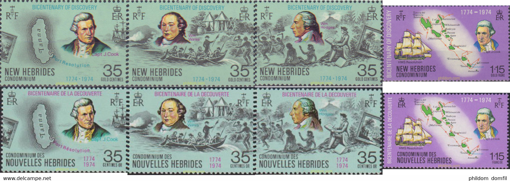 572308 MNH NUEVAS HEBRIDAS 1974 BICENTENARIO DEL DESCUBRIMIENTO DE LAS ISLAS NUEVAS HEBRIDAS - Verzamelingen & Reeksen