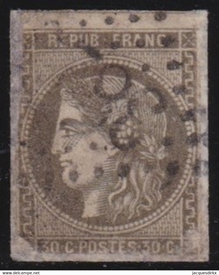 France   .  Y&T    .    47  (2 Scans)    .   Réparé ?       .      O     .      Oblitéré - 1870 Emission De Bordeaux