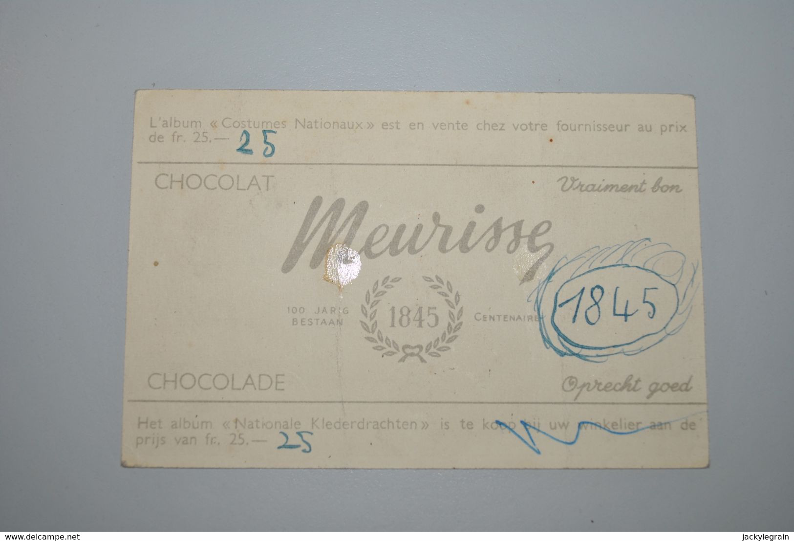 Carte Chocolat Meurisse/Hollande - Chocolat