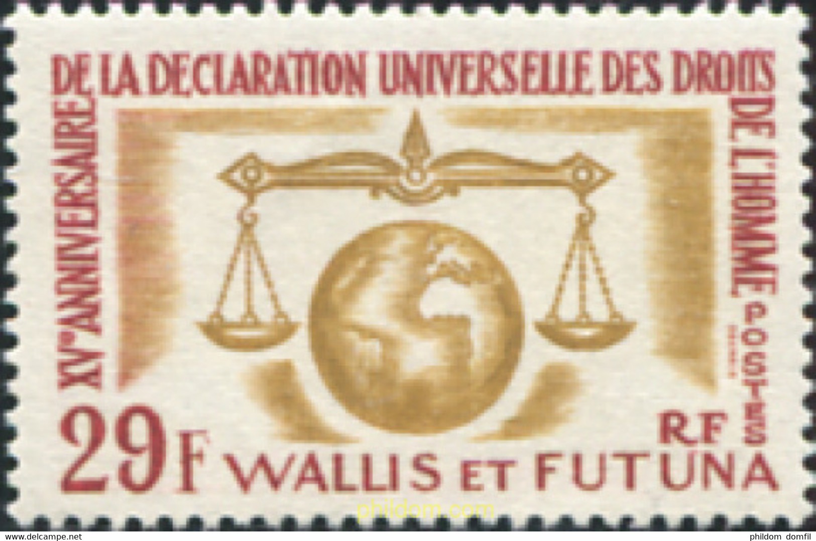 674077 HINGED WALLIS Y FUTUNA 1963 15 ANIVERSARIO DE LA DECLARACION UNIVERSAL DE LOS DERECHOS DEL HOMBRE - Gebruikt