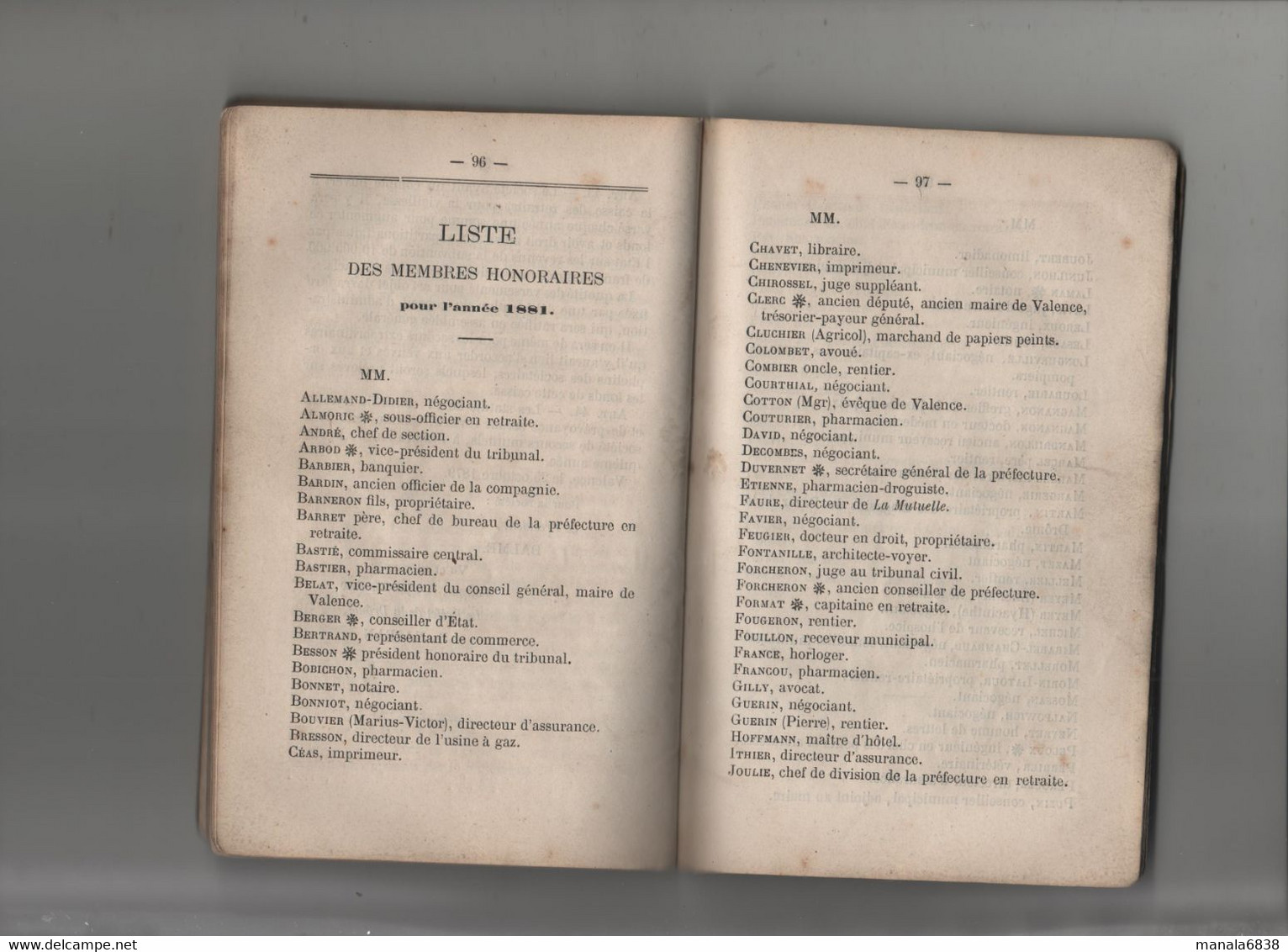 Livret Sapeur Pompier Valence 1883 Fourrier Ferblantier Liste Bienfaiteurs Heures Des Maneuvres à Identifier - Pompiers