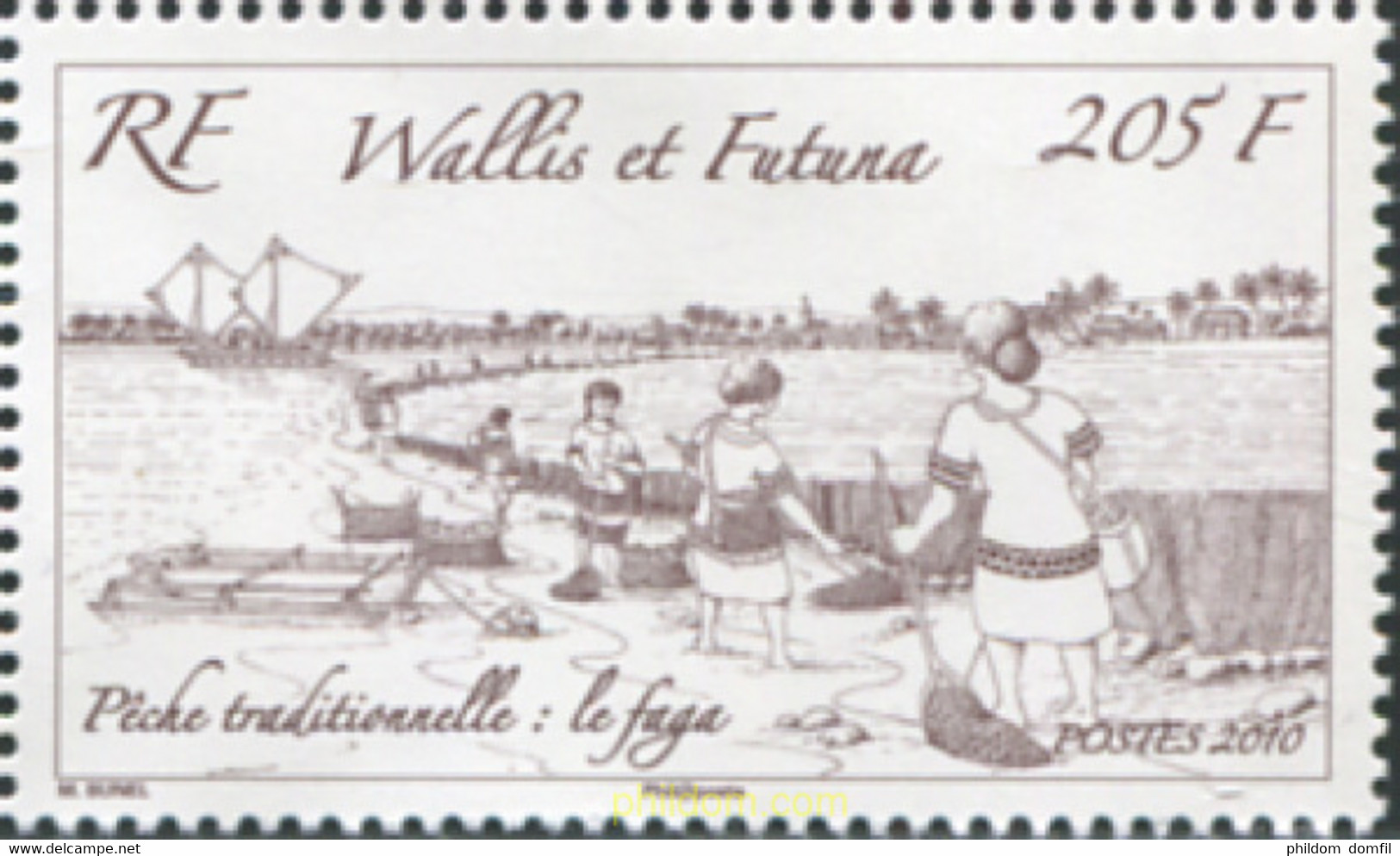 575250 MNH WALLIS Y FUTUNA 2010 PESCA TRADICIONAL - Oblitérés