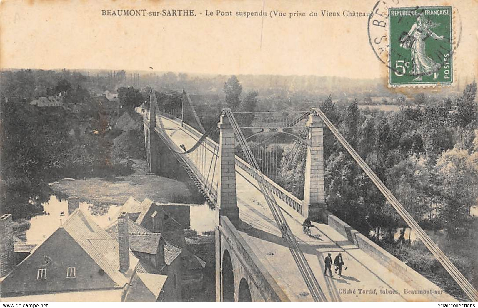 Beaumont Sur Sarthe           72         Le ¨pont Suspendu       (voir Scan) - Beaumont Sur Sarthe