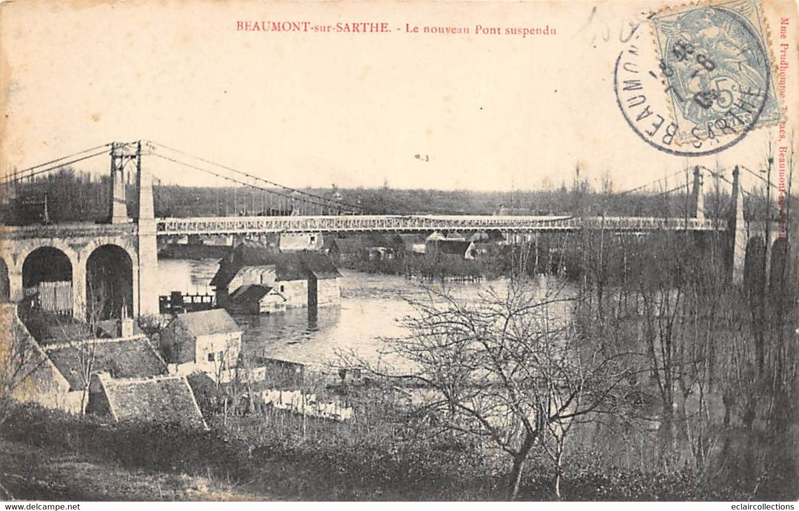 Beaumont Sur Sarthe           72         Le Nouveau¨pont Suspendu       (voir Scan) - Beaumont Sur Sarthe