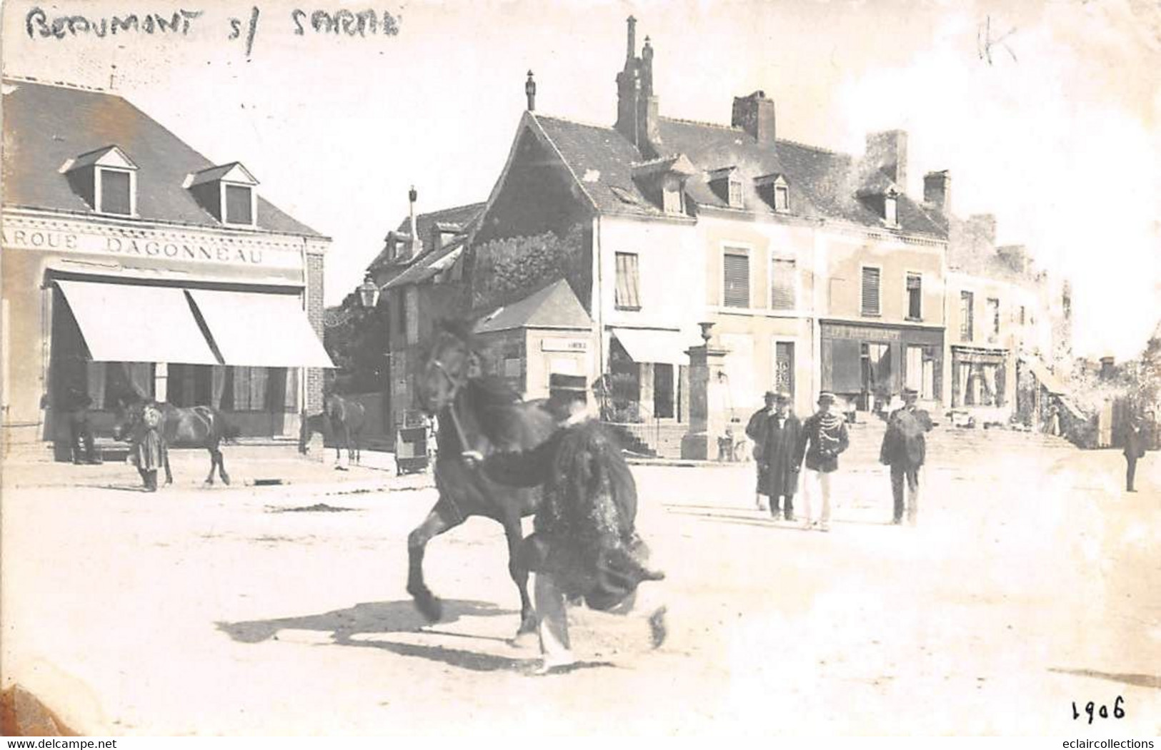 Beaumont Sur Sarthe           72        Une Vue De La Foire   .  Carte Photo     (voir Scan) - Beaumont Sur Sarthe