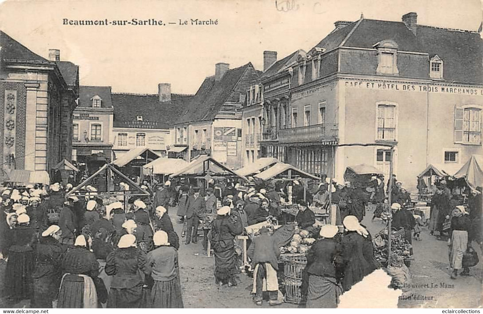 Beaumont Sur Sarthe           72        Le Marché      (voir Scan) - Beaumont Sur Sarthe