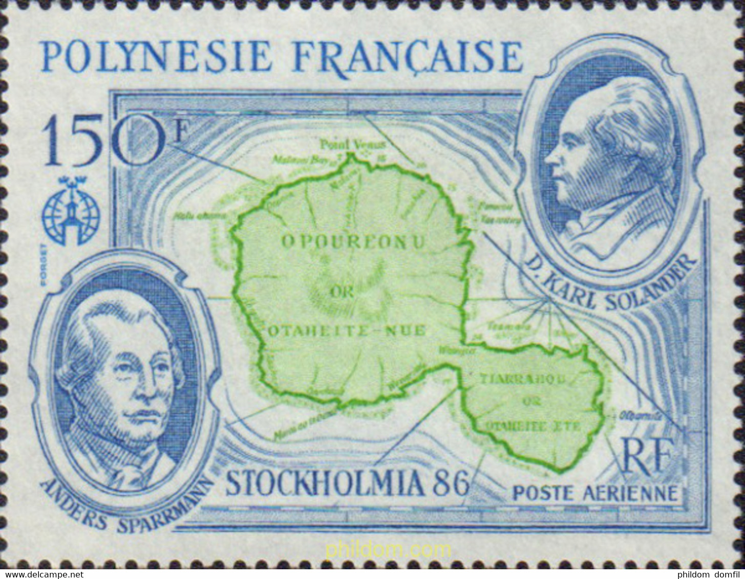 581169 MNH POLINESIA FRANCESA 1986 EXPOSICION FILATELICA INTERNACIONAL EN STOKOLMO - STOCKHOLMIA-86 - Gebruikt