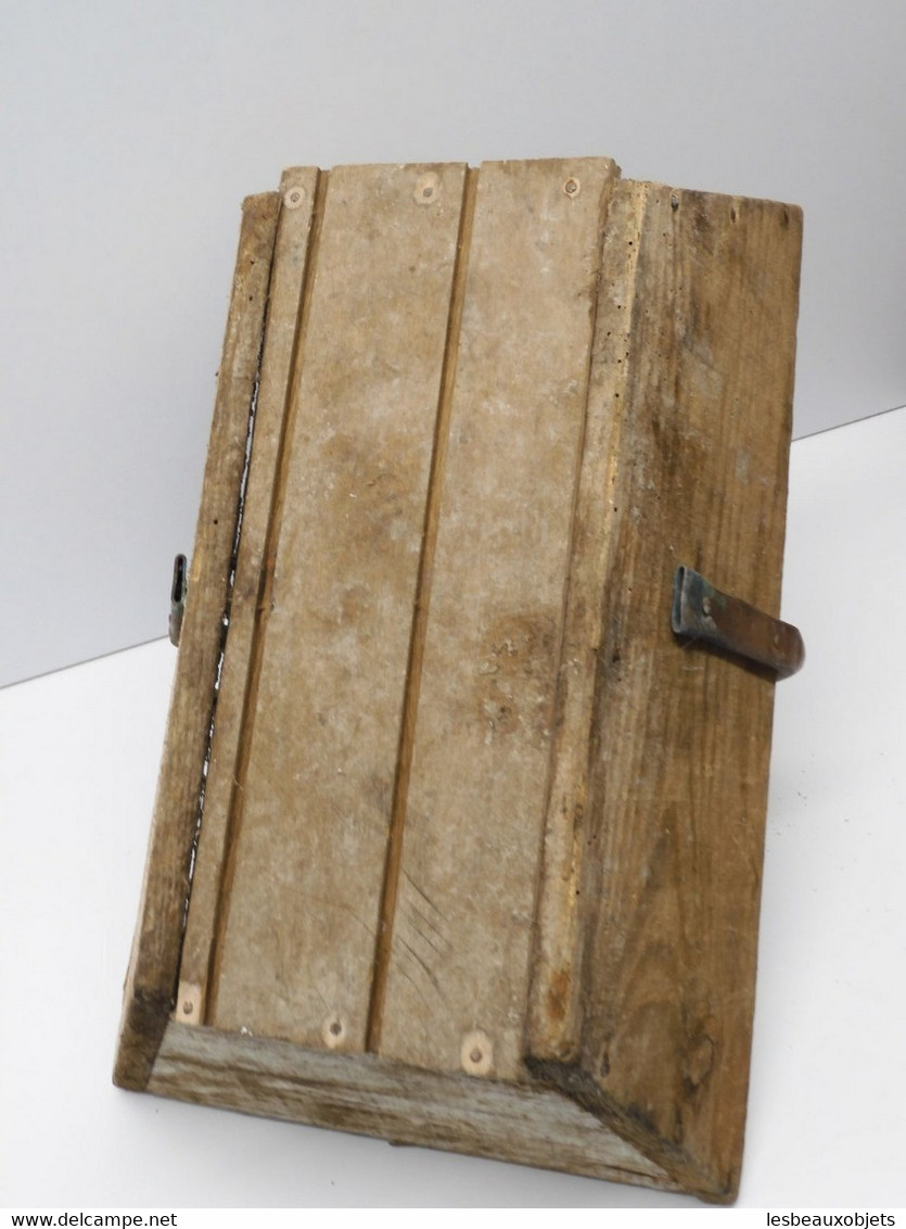 *TRES ANCIEN PANIER DE VENDANGE CEUILLETTE AU JARDIN BOIS POIGNEE CUIVRE  E