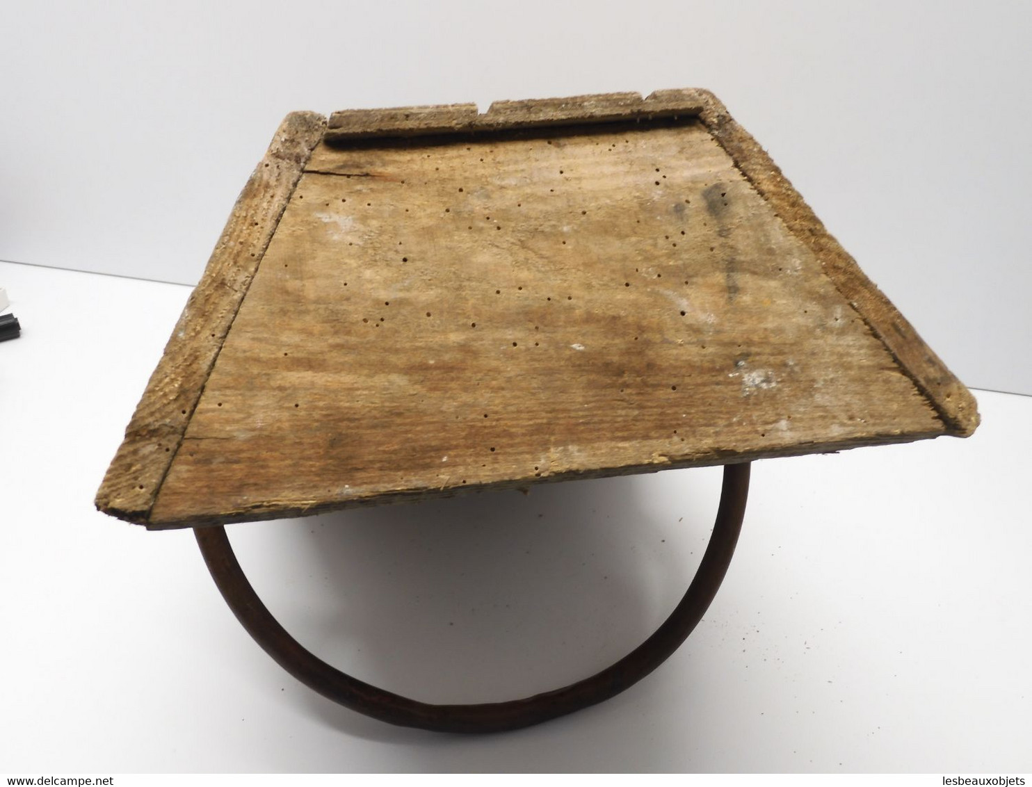 *TRES ANCIEN PANIER DE VENDANGE CEUILLETTE AU JARDIN BOIS POIGNEE CUIVRE  E