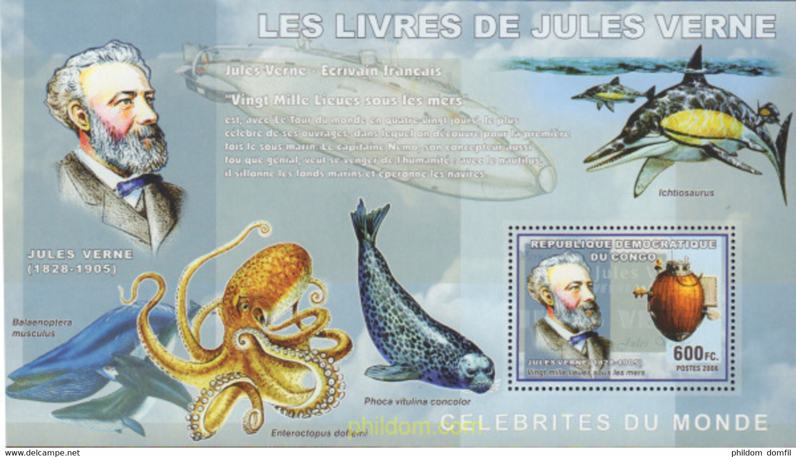 606708 MNH CONGO. República Democrática 2006 JULIO VERNE - Oblitérés