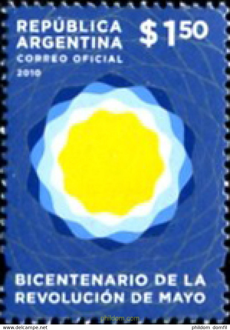 247901 MNH ARGENTINA 2010 BICENTENARIO DE LA REVOLUCION DE MAYO 1810 - Oblitérés
