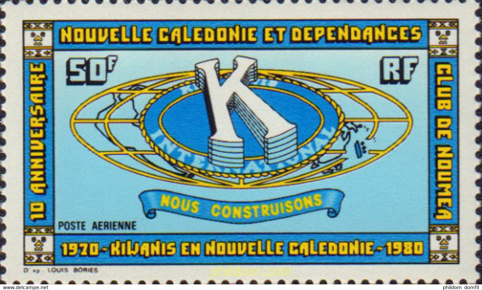584089 MNH NUEVA CALEDONIA 1980 10 ANIVERSARIO DE KIWANIS-CLUB - Oblitérés