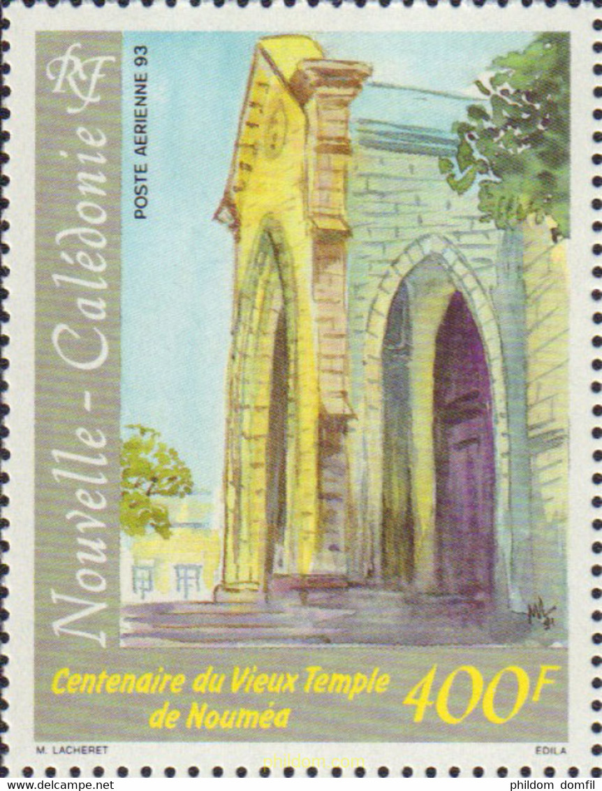 584367 MNH NUEVA CALEDONIA 1993 CENTENARIO DEL VIEJO TEMPLO DE NOUMEA - Used Stamps