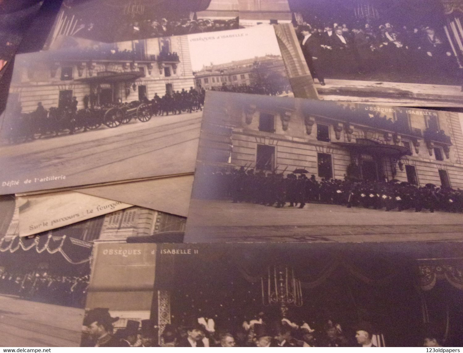 LOT 10 RARE ESPANA  CARTE PHOTO  1904 PARIS OBSEQUES REINE ISABELLE II FUNERAL REINA ISABEL II TARJETA FOTOGRÁFICA - Königshäuser