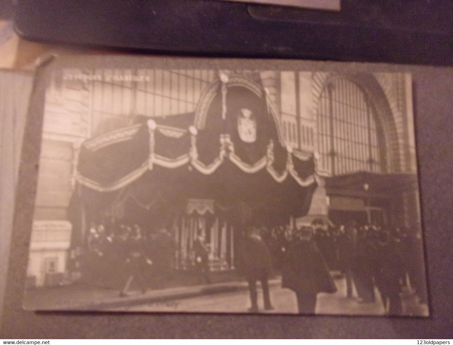 LOT 10 RARE ESPANA  CARTE PHOTO  1904 PARIS OBSEQUES REINE ISABELLE II FUNERAL REINA ISABEL II TARJETA FOTOGRÁFICA - Königshäuser