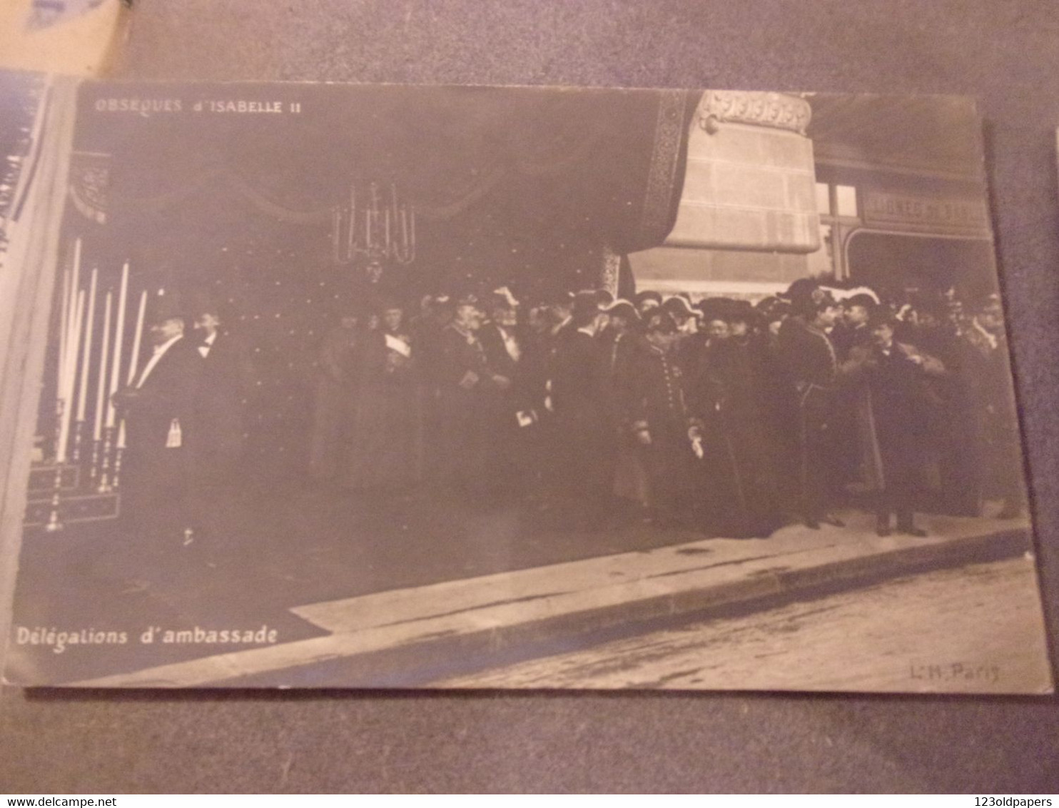 LOT 10 RARE ESPANA  CARTE PHOTO  1904 PARIS OBSEQUES REINE ISABELLE II FUNERAL REINA ISABEL II TARJETA FOTOGRÁFICA