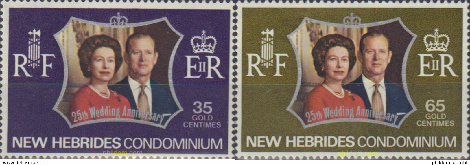 584711 MNH NUEVAS HEBRIDAS 1972 BODAS DE PLATA DE ISABEL II Y EL PRINCIPE FELIPE - Colecciones & Series