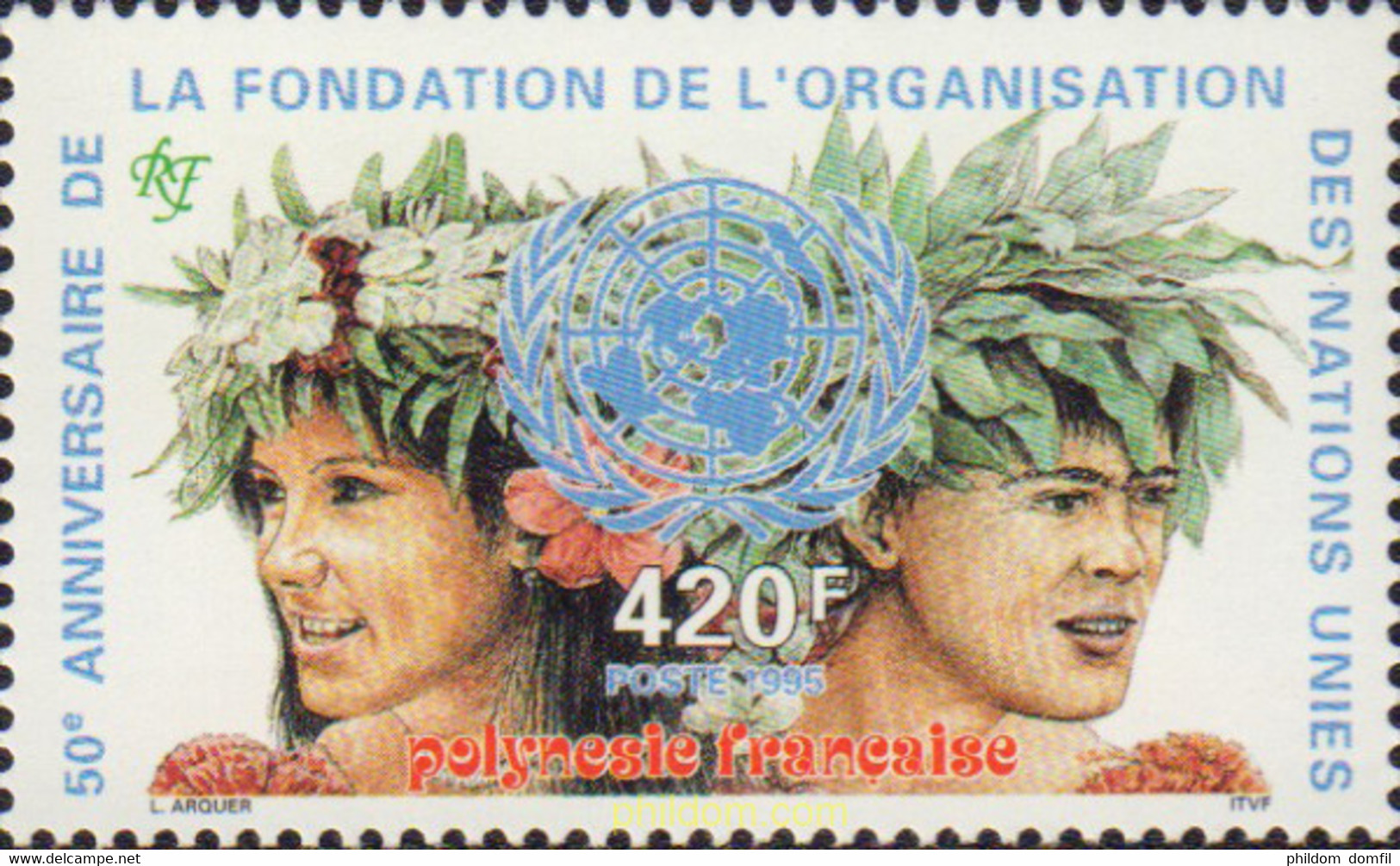 585043 MNH POLINESIA FRANCESA 1995 50 ANIVERSARIO DE LA FUNDACION DE LA ONU - Gebraucht