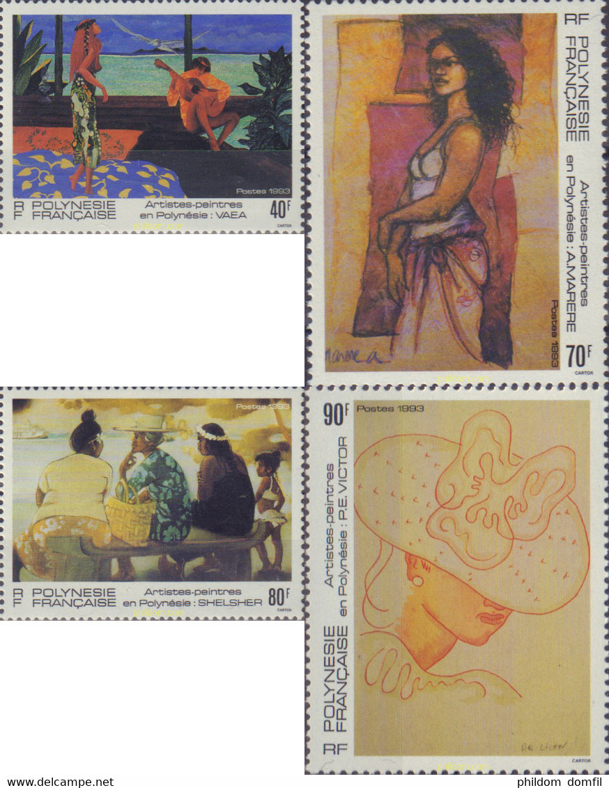 585014 MNH POLINESIA FRANCESA 1993 PINTURAS DE MUJERES POLINESIAS - Used Stamps