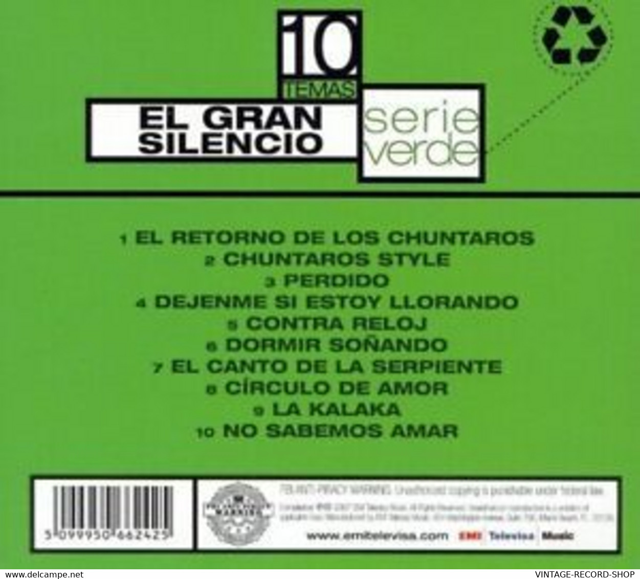 EL GRAN SILENCIO-SERIE VERDE 10 TEMAS-EMI -TELEVISA-MUSIC-2007 CD - Otros - Canción Española