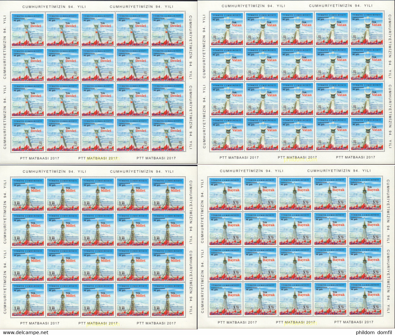 586459 MNH TURQUIA 2017 - Lots & Serien