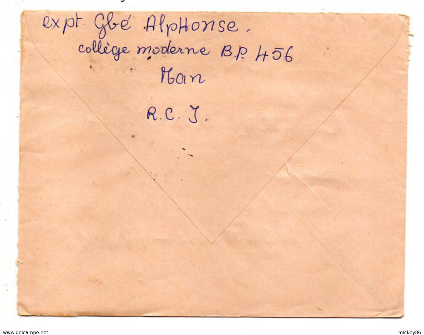 Côte D'Ivoire-1968- Lettre MAN  Pour Besançon-25-tp Cueillette Noix Palmiste.seul Sur Lettre..cachet - Ivoorkust (1960-...)