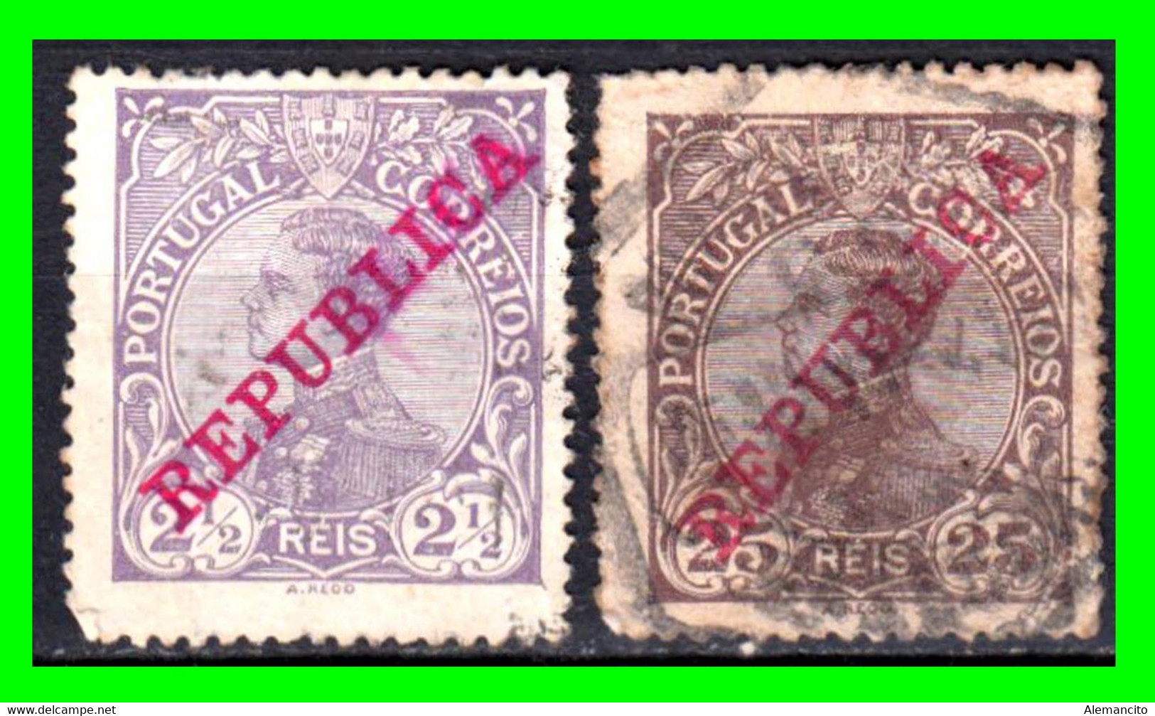 PORTUGAL … “ SELLOS AÑO 1910 REY MANUEL II CON LA SOBRECARGA ( REPUBLICA ) - Used Stamps