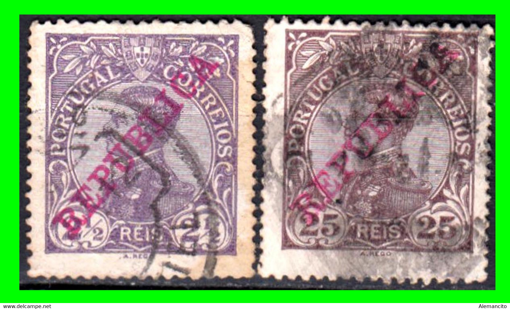 PORTUGAL … “ SELLOS AÑO 1910 REY MANUEL II CON LA SOBRECARGA ( REPUBLICA ) - Used Stamps