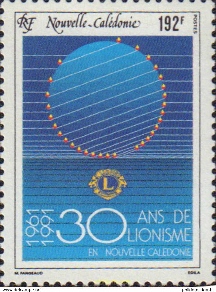 589186 MNH NUEVA CALEDONIA 1991 30 ANIVERSARIO DE LIONS CLUB EN NUEVA CALEDONIA - Oblitérés