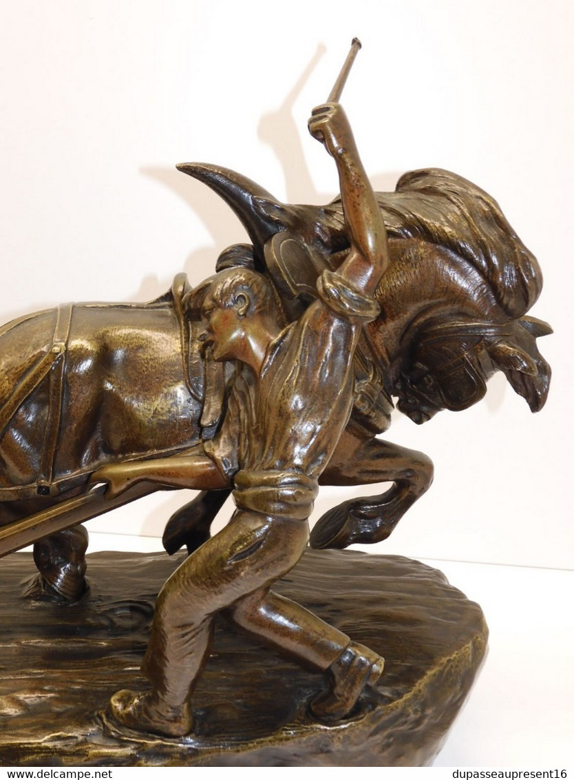 * IMPORTANT SUJET SCULPTURE BRONZE SIGNE ROBERT BOUSQUET (1894 - 1917) CHEVAL E - Bronzes