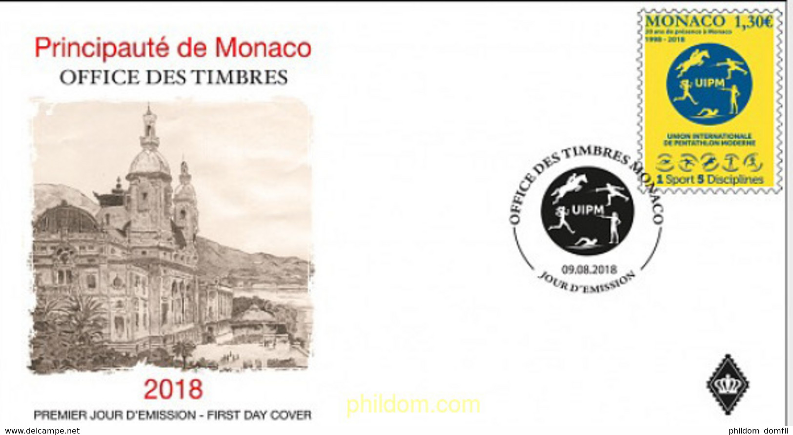 591624 MNH MONACO 2018 20 AÑOS DE LA UNION INTERNACIONAL DEL PENTATHLON MODERNO - Andere & Zonder Classificatie