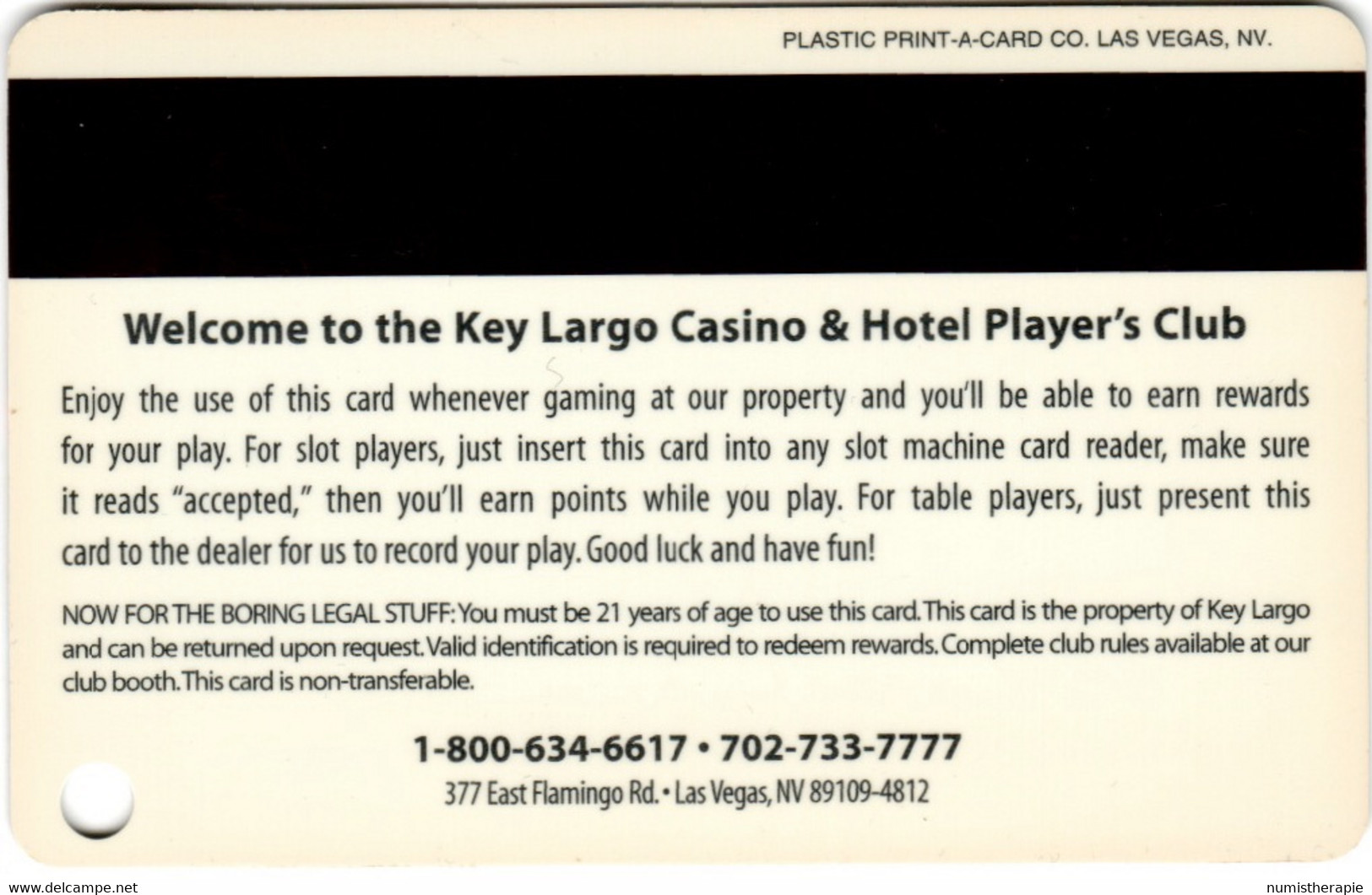 Casino Key Largo Las Vegas - Tarjetas De Casino