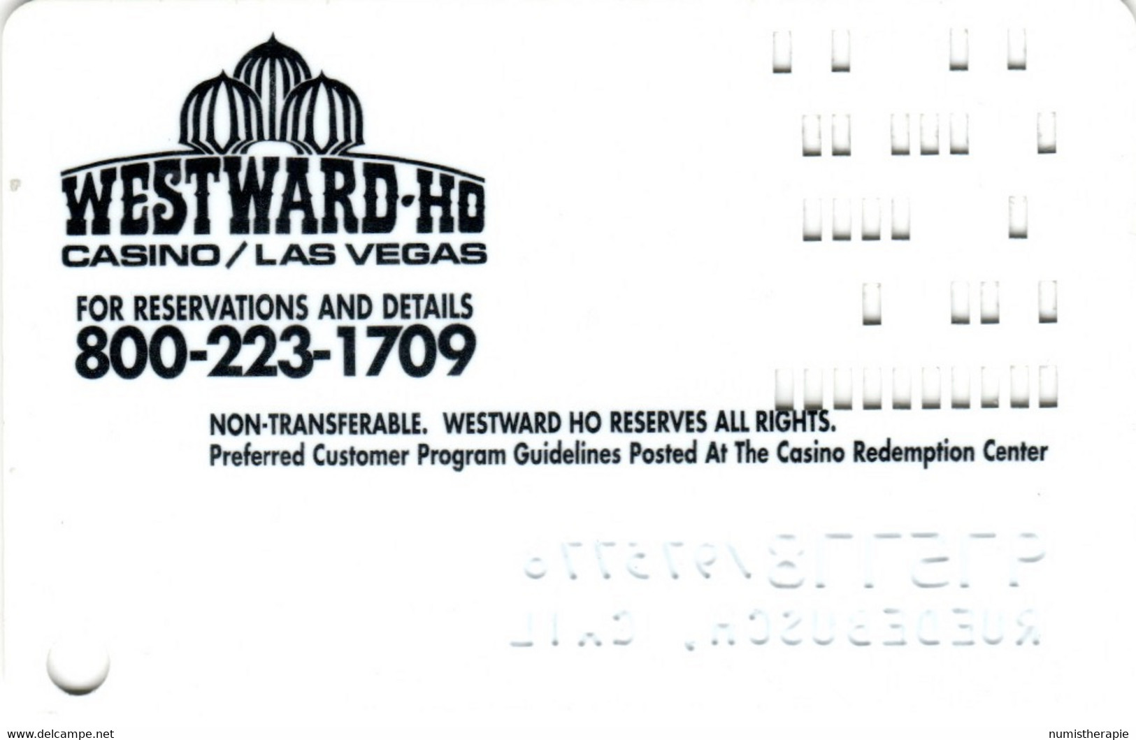 Casino WestWard-Ho Las Vegas - Tarjetas De Casino