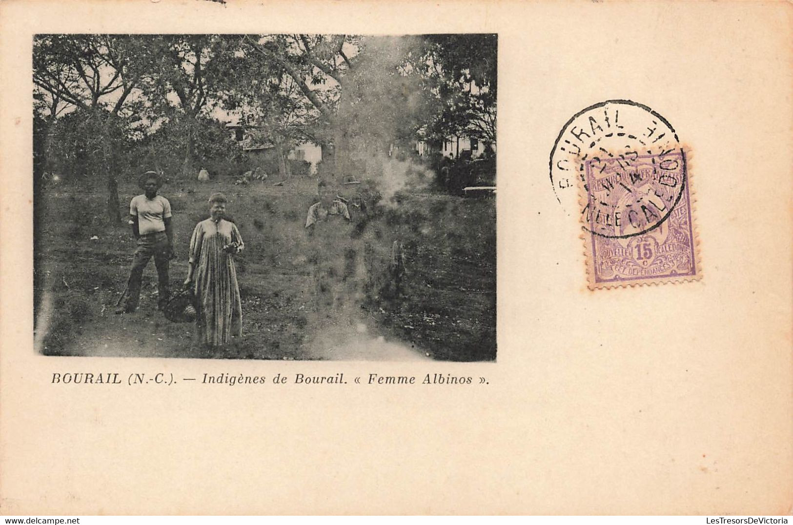 CPA NOUVELLE CALEDONIE - Bourail - Indigenes De Bourail - Femme Albinos - Carte Precurseur - RARE - Nieuw-Caledonië