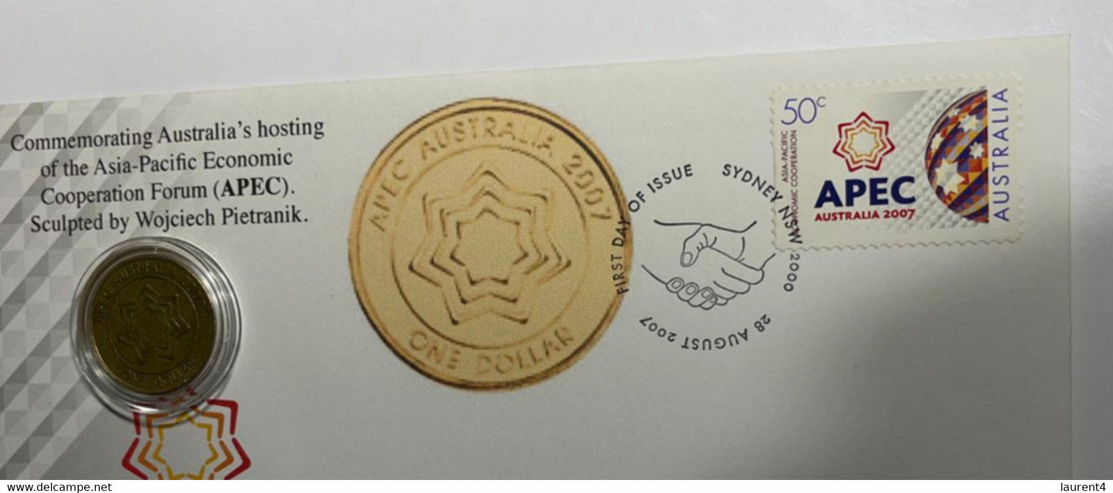 (2 M 17) Australia - $ 1.00 APEC Summit 2007 Coin On 2007 APEC FDC Cover 2007 - Dollar