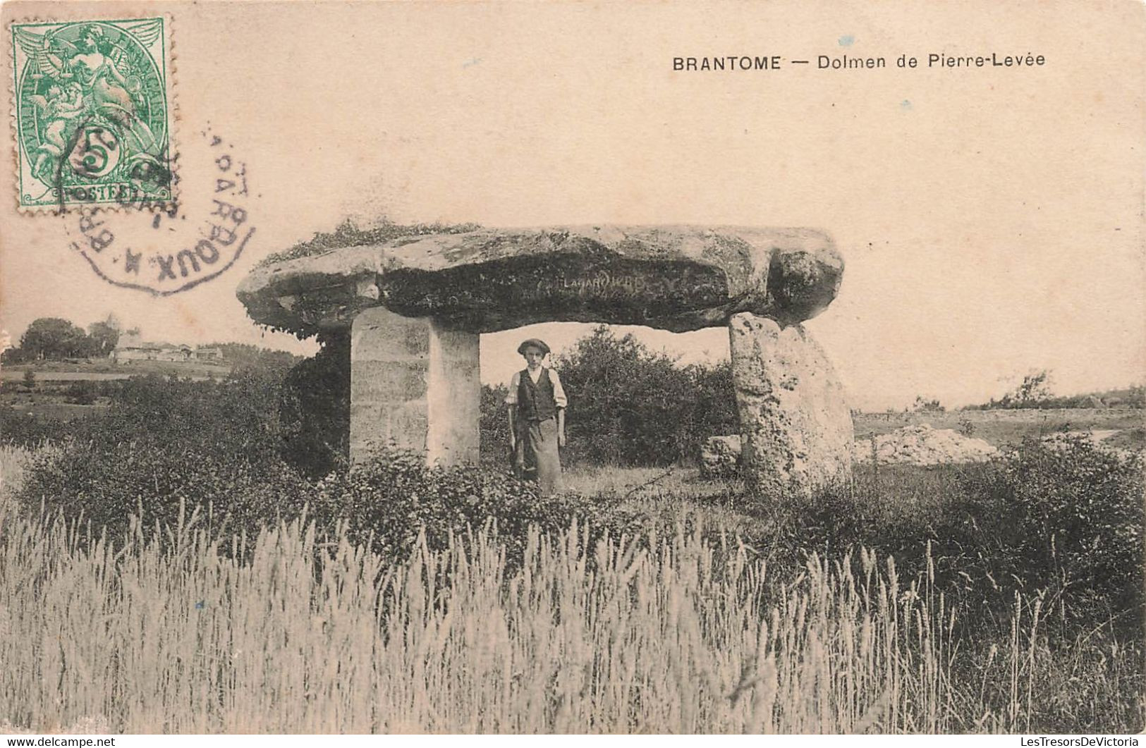 CPA Brantome - Dolmen De Pierre Levée -  Obliteration Ambulant - Brantome