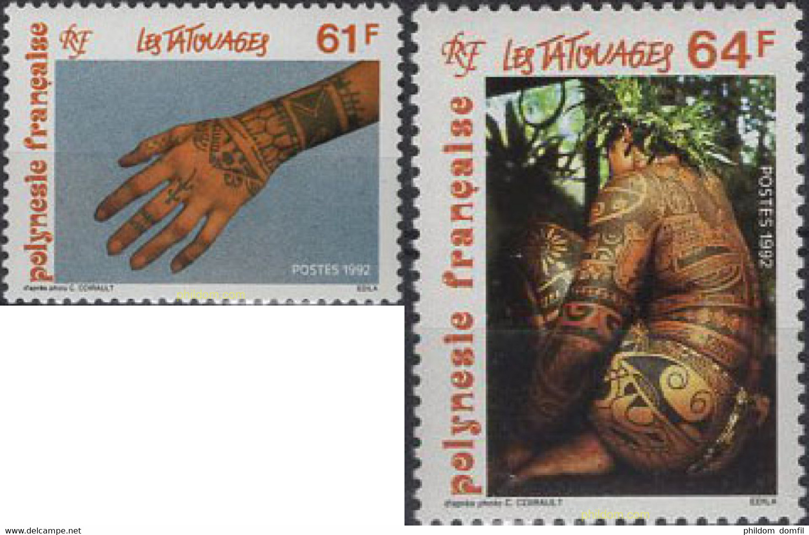 603445 MNH POLINESIA FRANCESA 1992 TATUAJES - Gebruikt