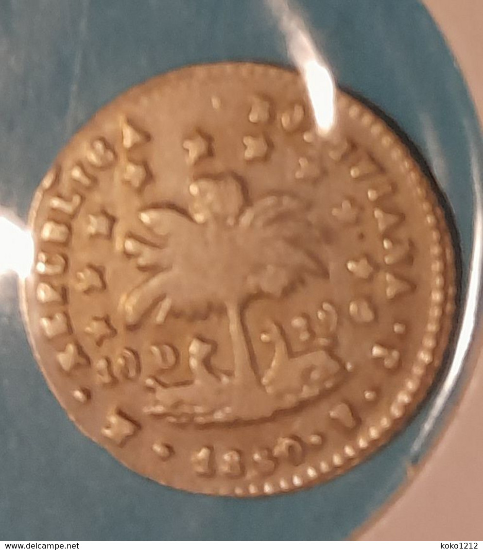 Bolivia 1/2 Half Sol 1860 Potossi Plata / Silver - Bolivie